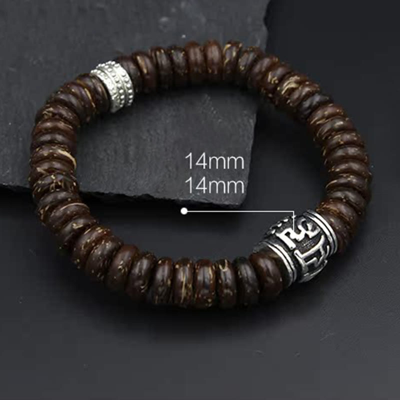 Buddha Stones Naturalne Tybetańskie Skorupki Kokosa Om Mani Padme Hum Pozytywna Bransoletka