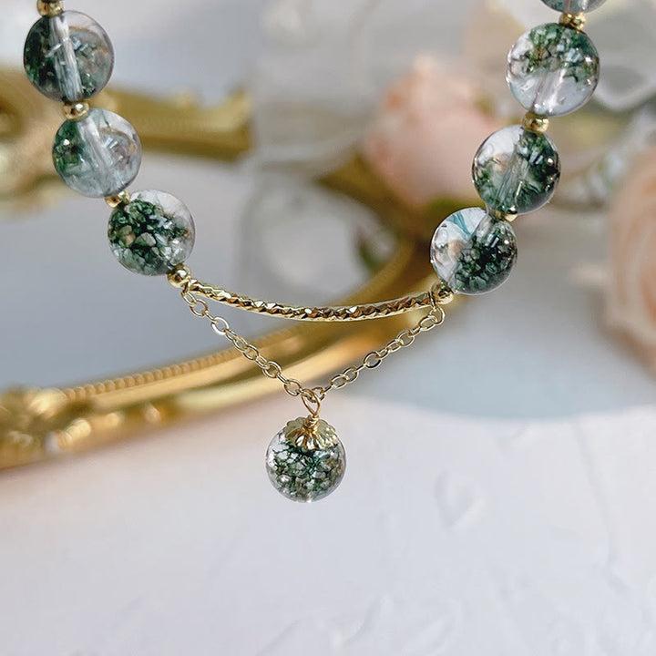 Bransoletka z zawieszkami Buddha Stones Green Phantom Crystal Confidence Charm