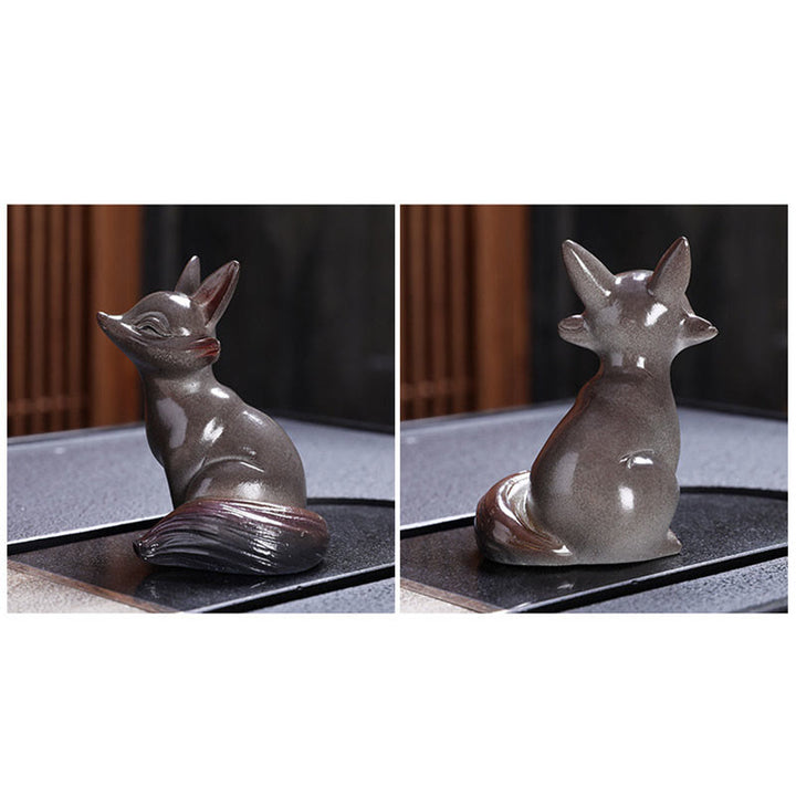 Buddha Stones Zmieniające Kolor Mały Uroczy Lis Herbata Żywica Domowa Figurka Dekoracja