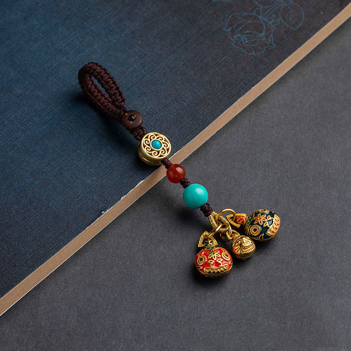 Buddha Stones Złoto Połykanie Bestii Rodzina Szczęście Samochód Brelok Telefon Wiszący Dekoracja