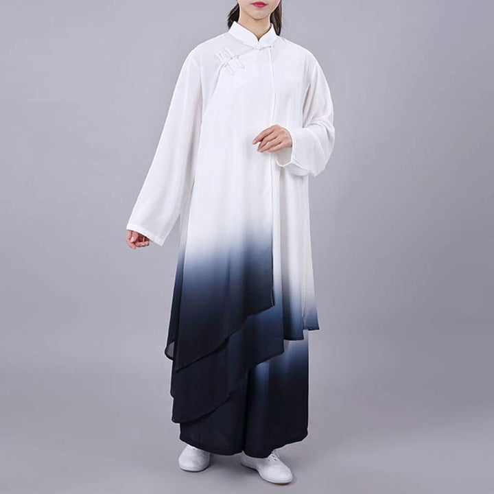 Buddha Stones Gradient Malowanie Medytacja Modlitwa Duchowy Zen Tai Chi Qigong Praktyka Unisex Zestaw Ubrań - image 4