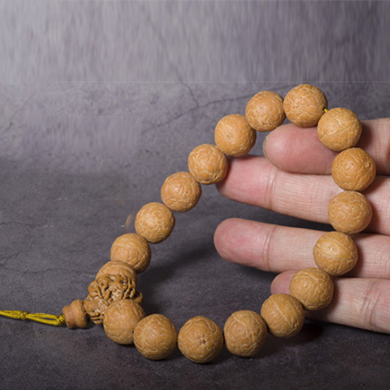 Buddha Stones Nasiona Bodhi Szczęście Pomyślność Mala na nadgarstek Tassel Mala kieszonkowa