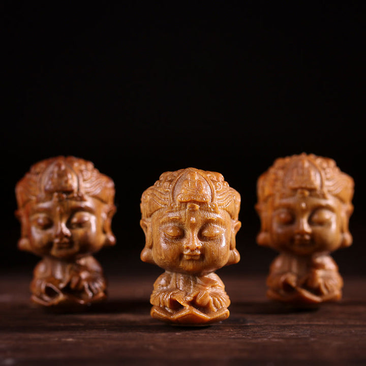 Chiński Zodiak Natal Budda Zielony Sandałowiec Lotos Grawerowany Pozytywny Dekoracja Domu - image 0