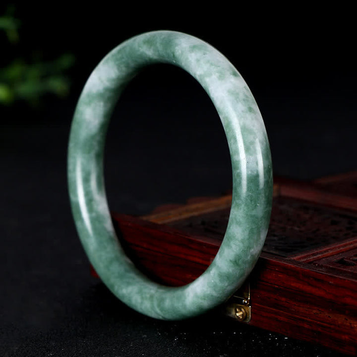 Bransoletka z naturalnego jadeitu , Buddha Stones , szczęścia i obfitości - 60-62mm - image 0