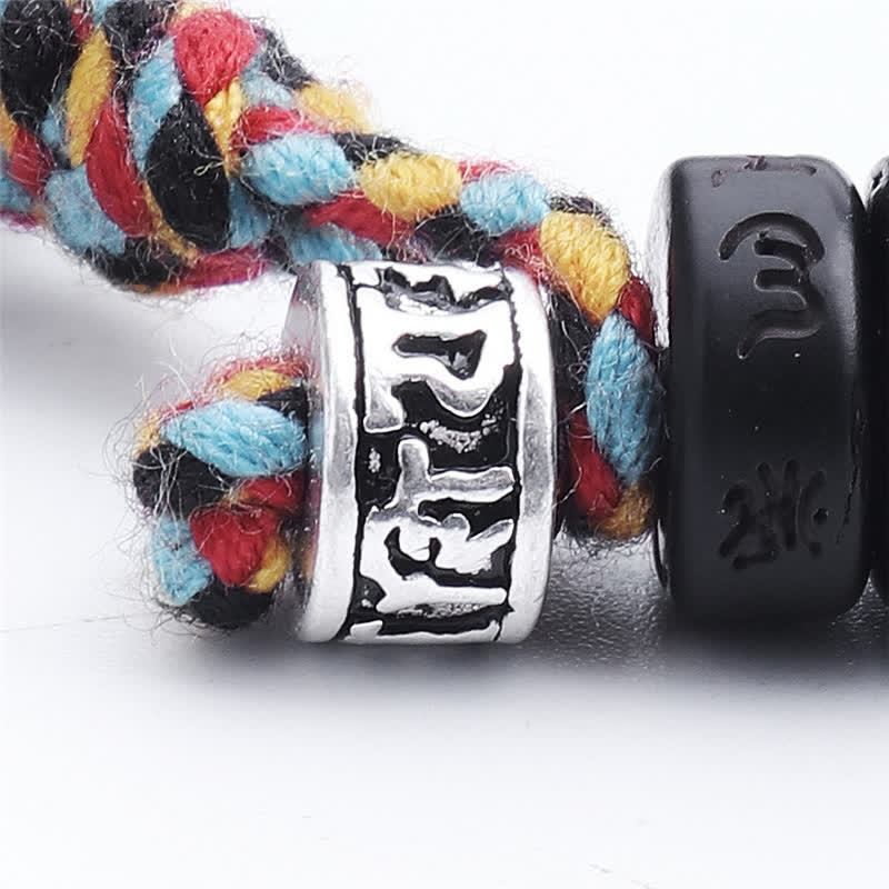 Buddha Stones Tybetańskie Koraliki Z Skorupki Kokosa Grawerowane Om Mani Padme Hum Mantra Bransoletka Szczęścia