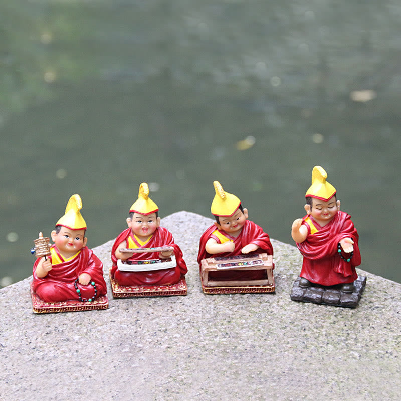 Buddha Stones malowane ręcznie tybetańskie figurki Lamy rzeźbione kreatywne ozdoby do dekoracji domu i biura