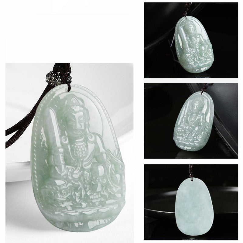 Buddha Stones Chiński Zodiak Natal Budda Jadeit Bogactwo Dobrobyt Naszyjnik Wisiorek - image 7