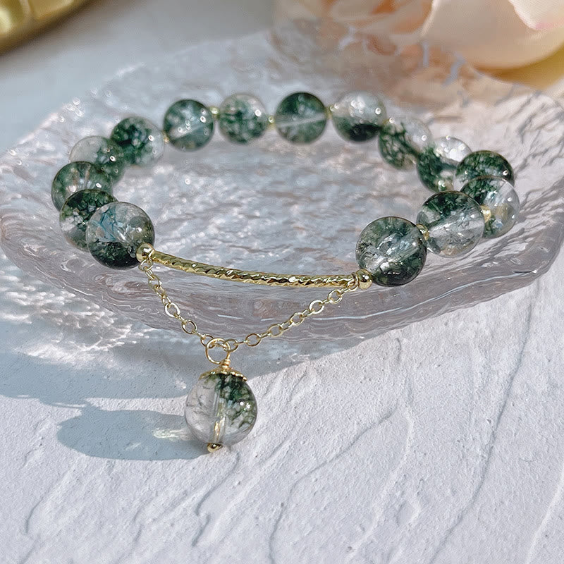 Bransoletka z zawieszkami Buddha Stones Green Phantom Crystal Confidence Charm