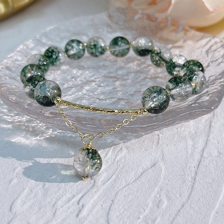 Bransoletka z zawieszkami Buddha Stones Green Phantom Crystal Confidence Charm