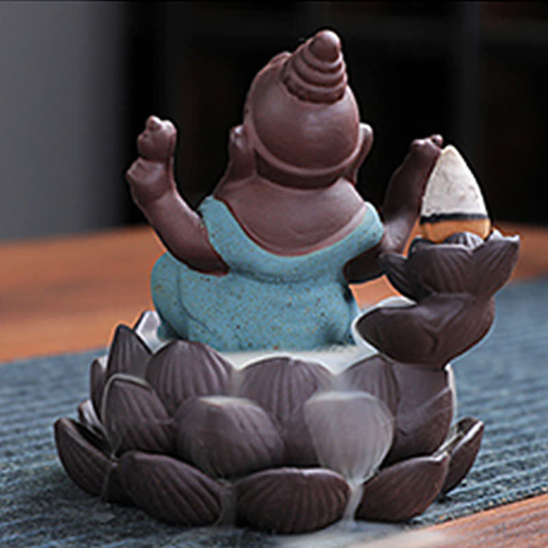 Ganesh Elephant Purple Clay Fontanna dymna z filtrem zwrotnym Ochrona kadzideł