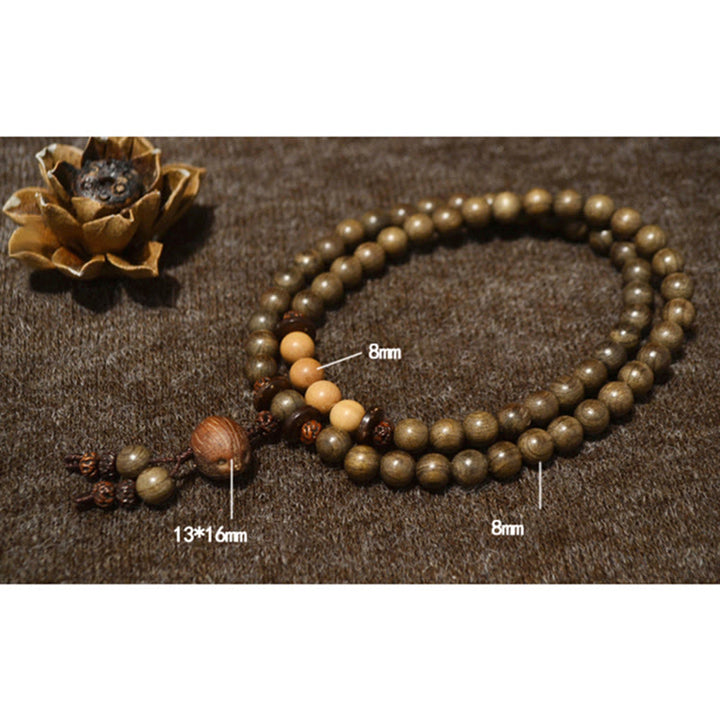 Bransoletka Mala z Buddha Stones z sandałowca tybetańskiego - image 14