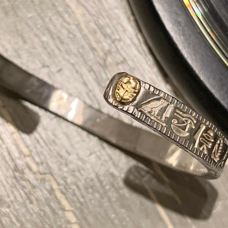 Buddha Stones Oko Horusa Ochrona Miedziana Bransoletka Mankietowa Bangle