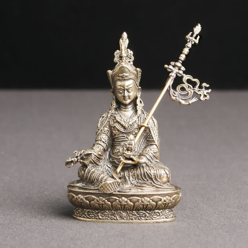 Padmasambhava Budda Figurka Spokój Miedziana Statuetka Dekoracja Świątynia Ornament - image 5