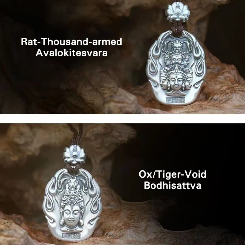 Buddha Stones Chiński Zodiak Natal Budda Om Mani Padme Hum Lotus Współczucie Naszyjnik Wisiorek - image 21