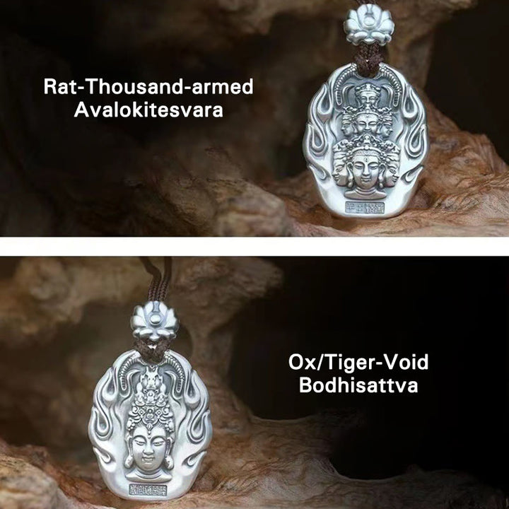 Buddha Stones Chiński Zodiak Natal Budda Om Mani Padme Hum Lotus Współczucie Naszyjnik Wisiorek - image 21
