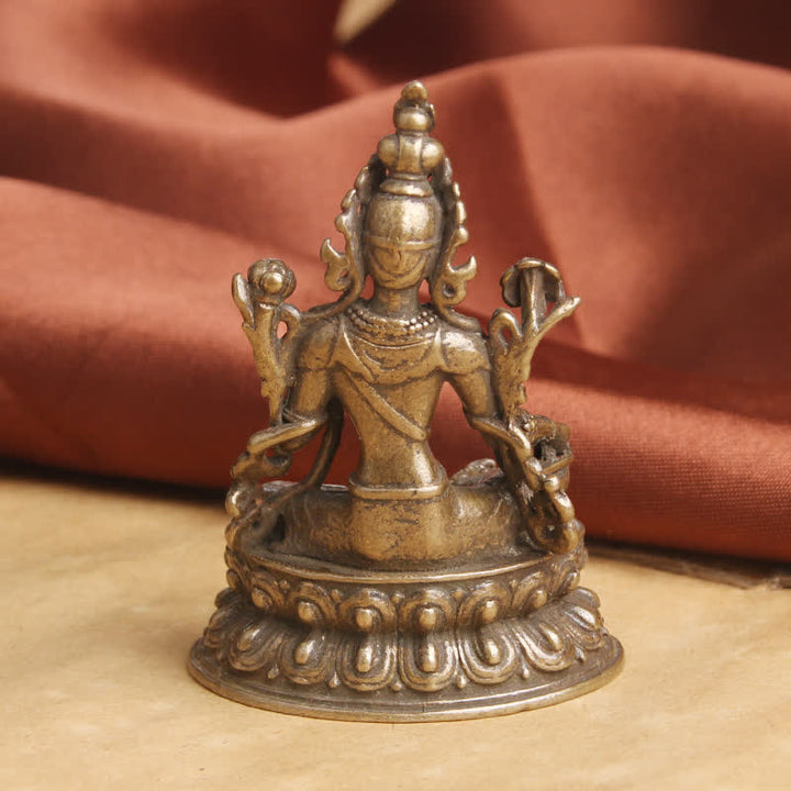 Buddha Stones Bodhisattwa Zielona Tara Spokój Nadzieja Miedziana Statuetka Dekoracja - image 5