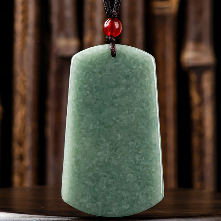 Buddha Stones Tathagata Budda Smok Jadeit Amulet Naszyjnik ze sznurka Spokój