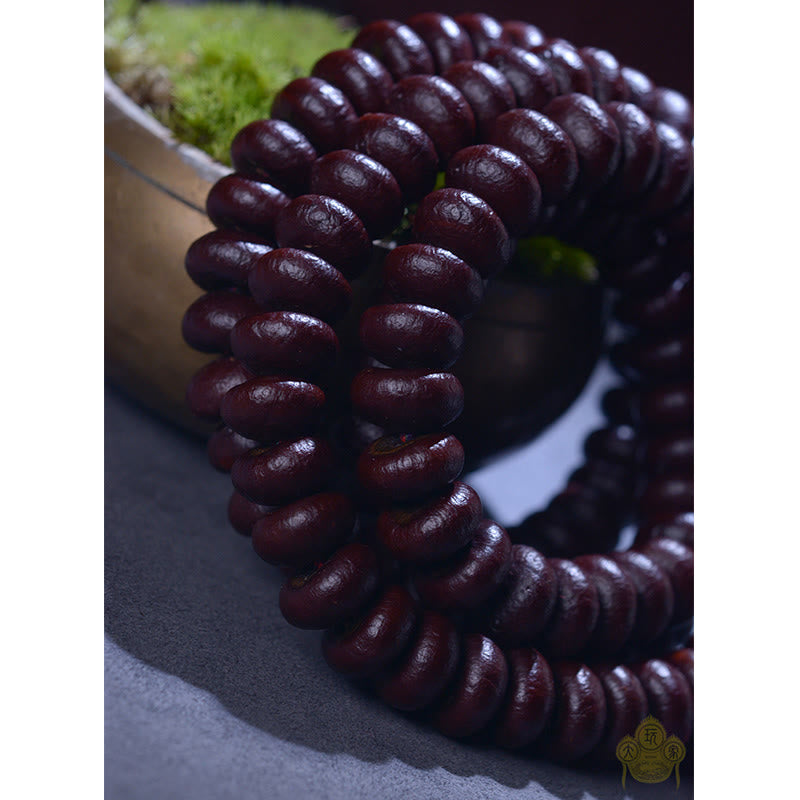 Buddha Stones Naturalne Tybet 108 Mala Koraliki Fioletowe Bodhi Nasiona Bogactwa Bransoletka