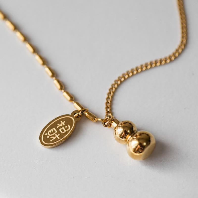Bransoletka na kostkę Buddha Stones 18k Gold Lucky Gourd Design Wealth Buckle
