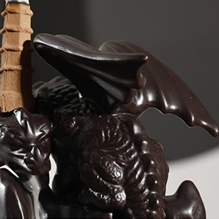 Nordic Dragon Ceramic Backflow Smoke Fountain Medytacja Uzdrawiająca Kadzielnica Dekoracja Kula Led