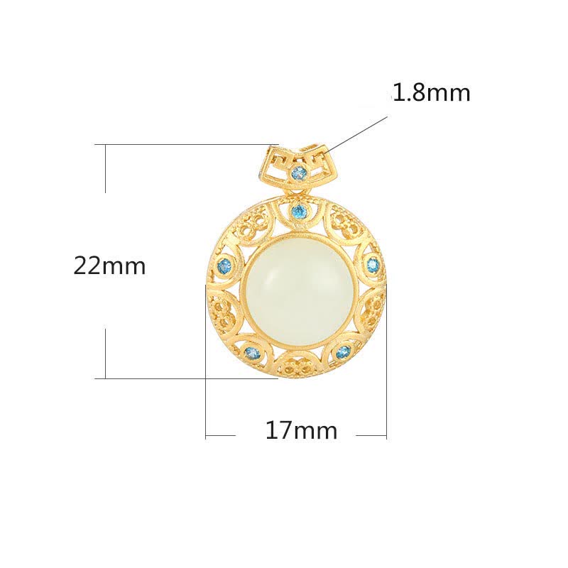 Naszyjnik ze srebra próby 925, zielony chalcedon, hetian, biały jadeit, siła