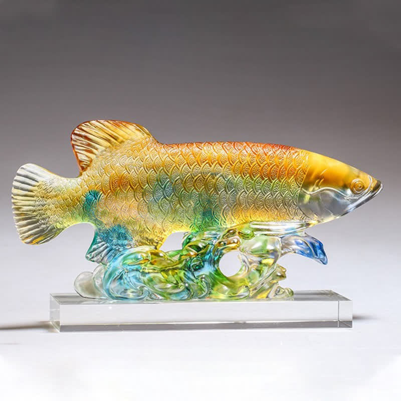 Ręcznie robiony kryształowy element sztuki Liuli Koi Fish Luck Home Office Decoration