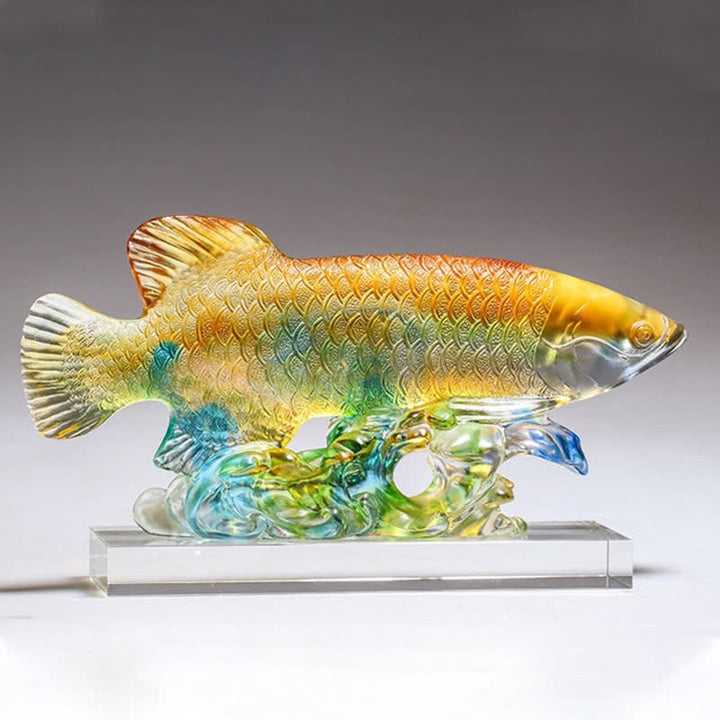 Ręcznie robiony kryształowy element sztuki Liuli Koi Fish Luck Home Office Decoration