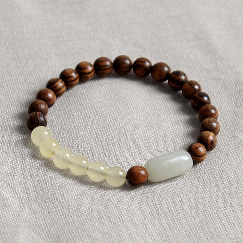 Bransoletka z Buddha Stones Jade Sandałowiec Szczęście Obfitość