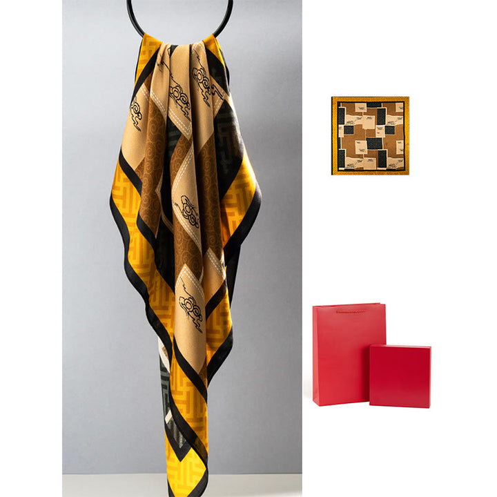 Kamienie Buddha Stones Dżungla Olej Malarstwo Pomyślne Chmury 100% Jedwabny Szalik Morwowy Premium Grade 6A Dwustronny Jedwabny Szalik na Szyję - Pomyślne chmury - image 20