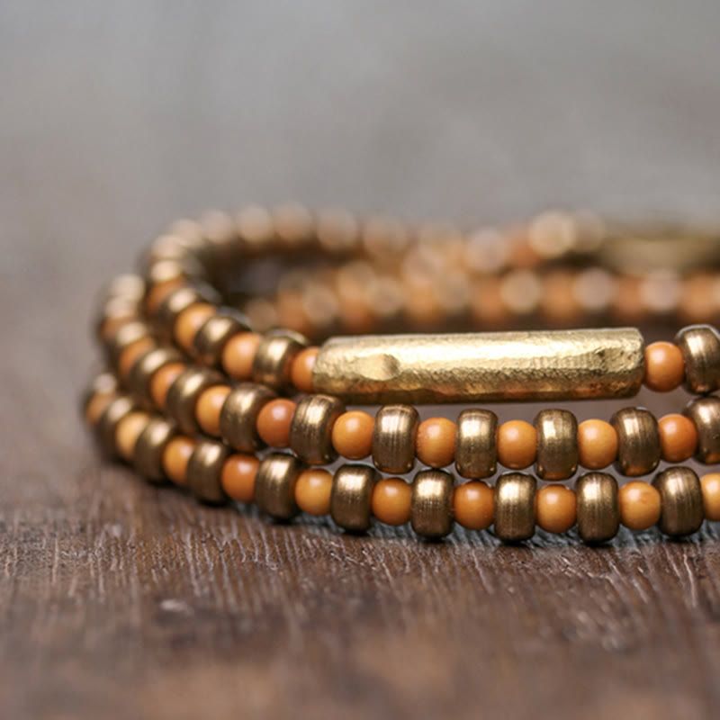 Bransoletka Buddha Stones Retro Olive Pit Copper Wealth