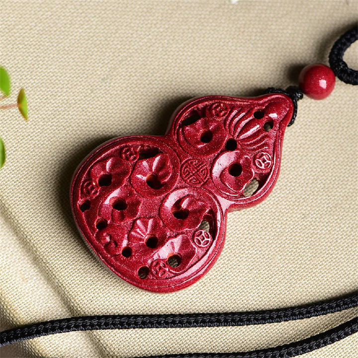 Buddha Stones Śmiejący się Budda Yin Yang Chiński Zodiak Tykwa Naturalny Cynober Błogosławieństwo Naszyjnik Wisiorek - image 26