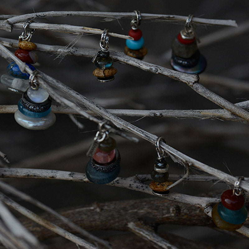 Buddha Stones Zen Cairn Labradorite Różne Kryształy Spokojny Wisiorek Naszyjnik - image 8