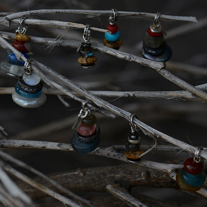 Buddha Stones Zen Cairn Labradorite Różne Kryształy Spokojny Wisiorek Naszyjnik - image 8