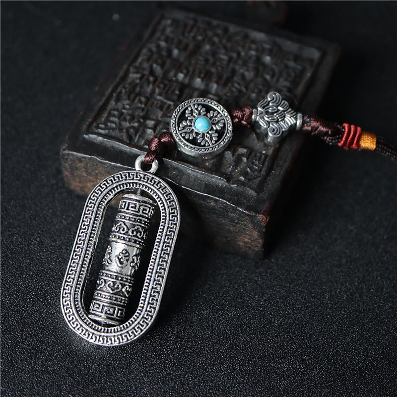 Buddha Stones Tybet Om Mani Padme Hum Koło Modlitewne Pokój Obrotowa Dekoracja Wisząca Samochodu
