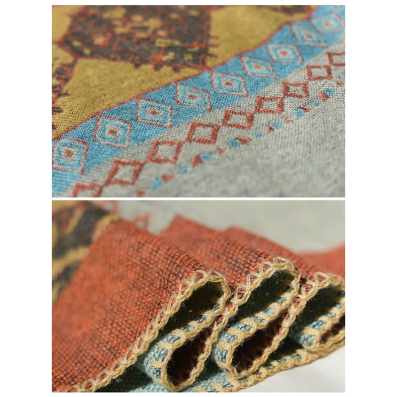 Buddha Stones Tybetański szal Diamentowy wzór Zimowy ciepły szalik - image 15