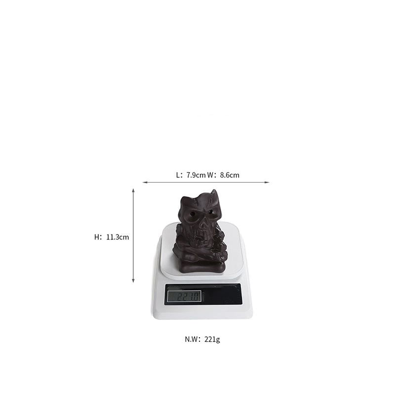 Buddha Stones Halloween Czaszka Głowa Fioletowa Glina Uzdrawiająca Kadzielnica Dekoracja