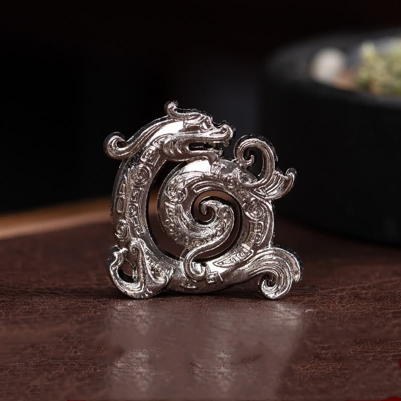 Buddha Stones Miniaturowy Pomyślny Wzór Smoka Medytacja Stop Cynkowy Mały Podgrzewacz Kadzidełek