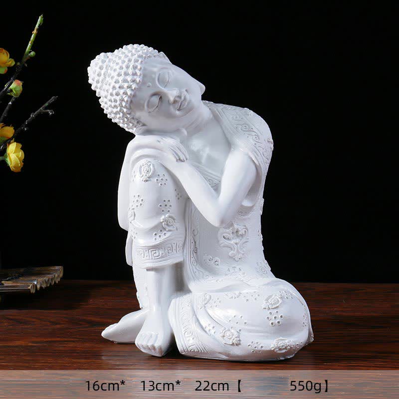 Buddha Stones Tybetański Medytujący Budda Spokój Żywica Dekoracja Statuetki