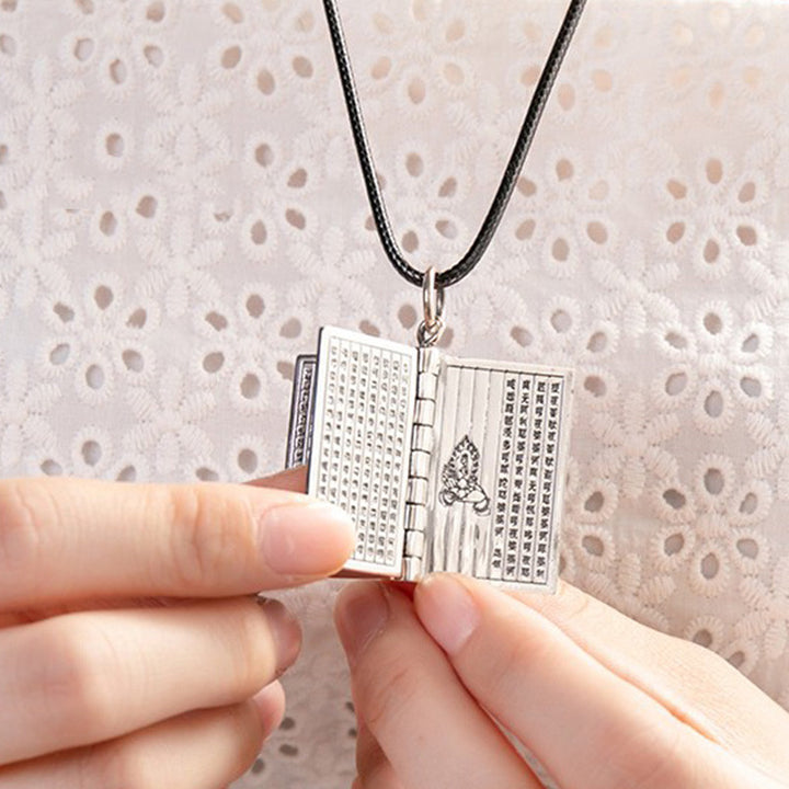 Buddha Stones 990 Srebro Sterling Sutra Serca Wielkie Współczucie Shurangama Mantra Lotus Vajra Naszyjnik Wisiorek Pokoju - image 6