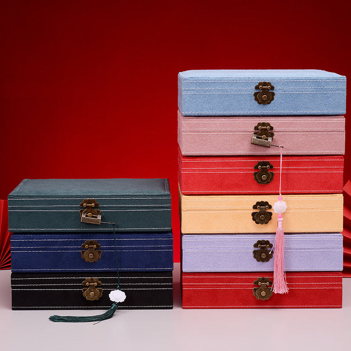 Buddha Stones Prosty Design Organizer na biżuterię Jednowarstwowy flanelowy organizer na biżuterię z zamkiem - image 1