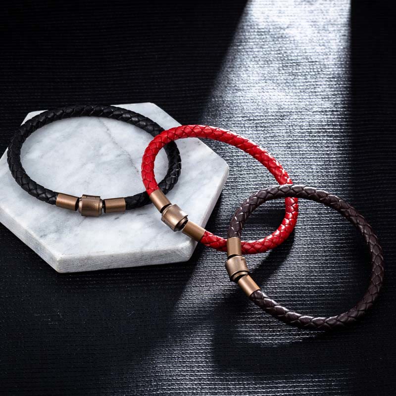 Bransoletka ze sznurka ze skóry Buddha Stones Vintage Luck Braid