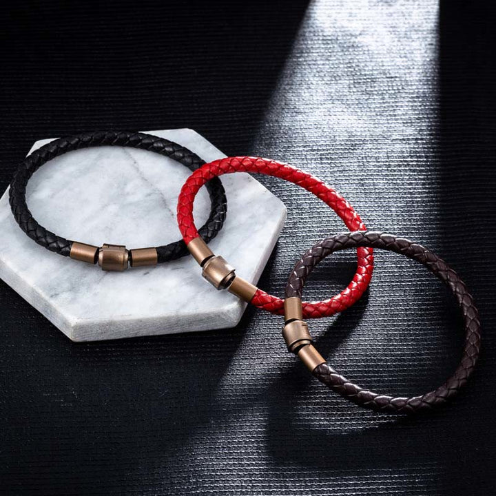 Bransoletka ze sznurka ze skóry Buddha Stones Vintage Luck Braid