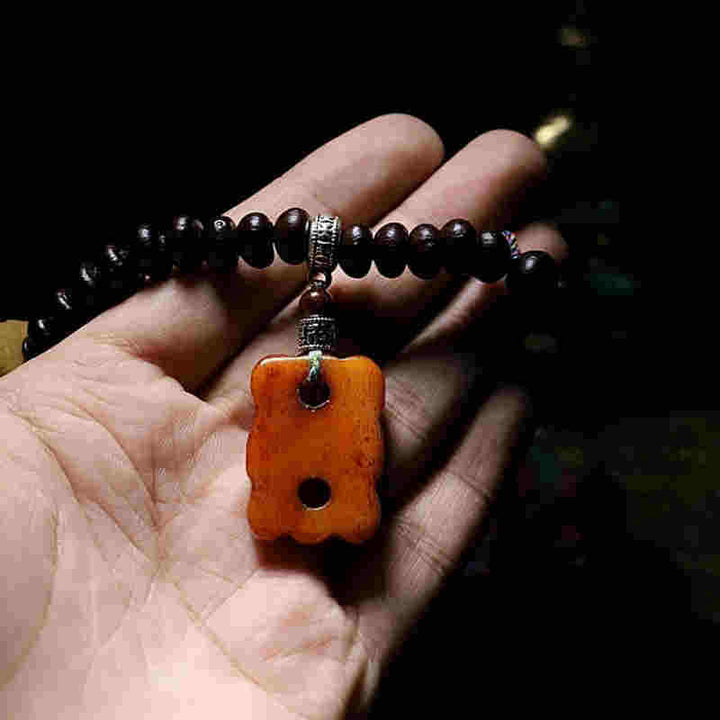 Buddha Stones Tybet 108 Mala Koraliki Fioletowe Nasiona Bodhi Bagua Vajra Bransoletka Pomyślności