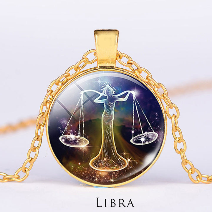 12 konstelacji zodiaku Księżyc Gwiaździste niebo Ochrona Błogosławieństwo Naszyjnik Wisiorek