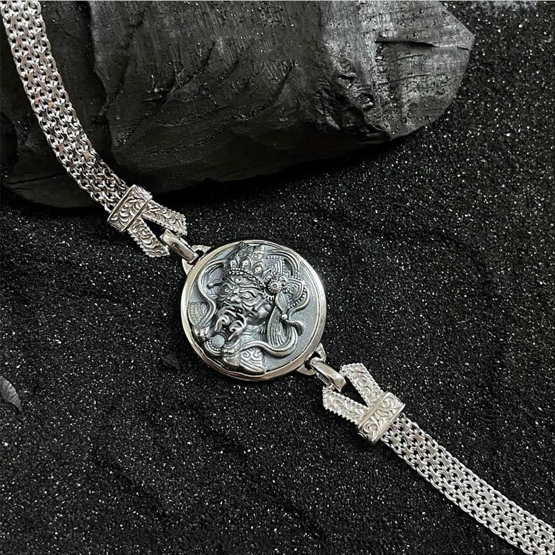 Buddha Stones Tybetańskie 925 Srebro Sterling Zakiram Bogini Bogactwa Błogosławieństwo Ochrona Bransoletka