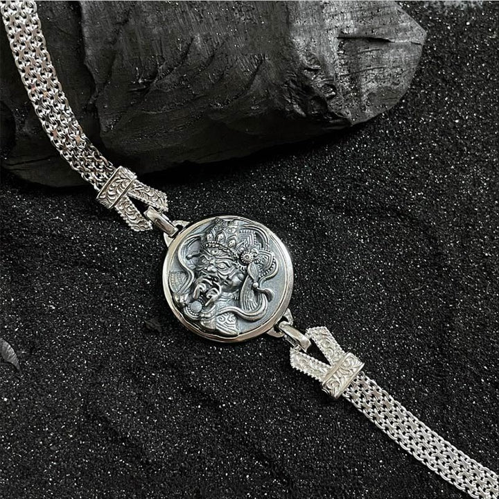 Buddha Stones Tybetańskie 925 Srebro Sterling Zakiram Bogini Bogactwa Błogosławieństwo Ochrona Bransoletka