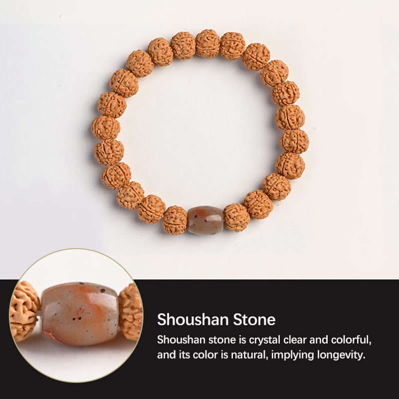 Buddha Stones Tybet Rudraksha Bodhi Seed Bransoletka Bogactwa Pomyślności