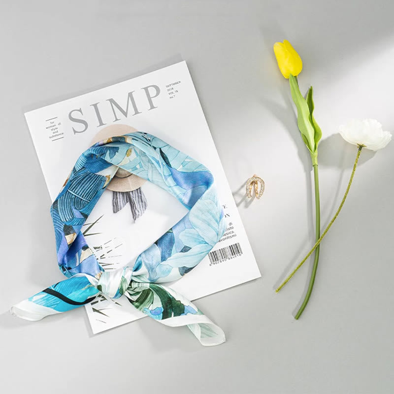 Kamienie Buddha Stones Dżungla Olej Malarstwo Pomyślne Chmury 100% Jedwabny Szalik Morwowy Premium Grade 6A Dwustronny Jedwabny Szalik na Szyję - image 14