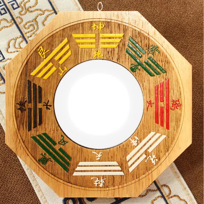 Feng Shui Bagua Mapa Peach Wood Równowaga Energii Lustro - image 1