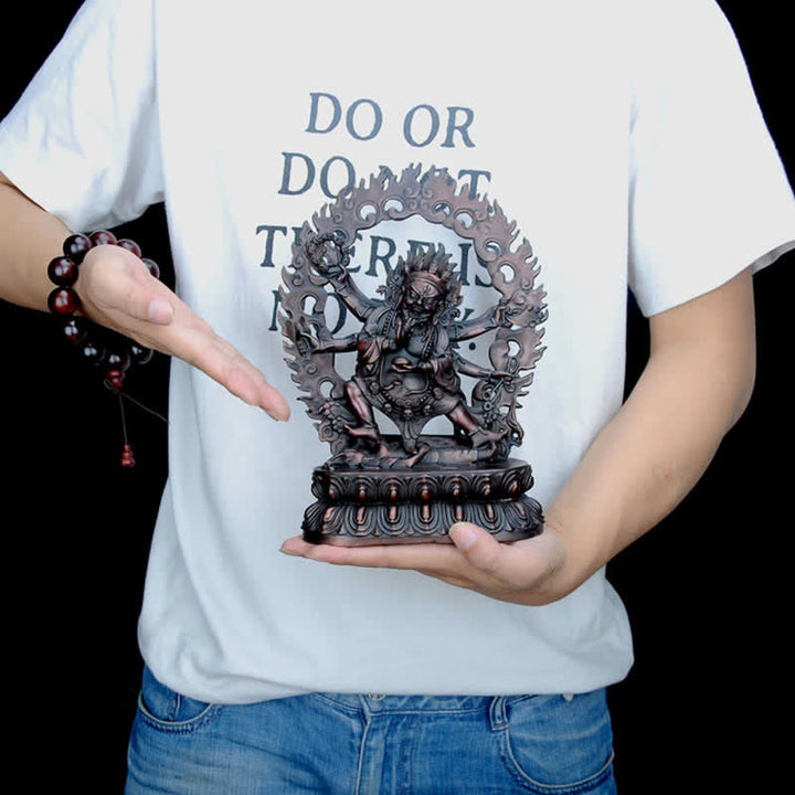 Tybetańska figurka Mahakali Bodhisattwy Współczucie Miedziana statua Dekoracja